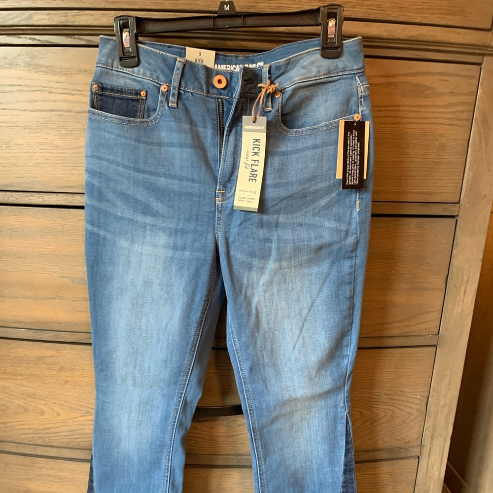 NEW! Size 9 Juniors; American Rag Kick Flare High Rise Jeans